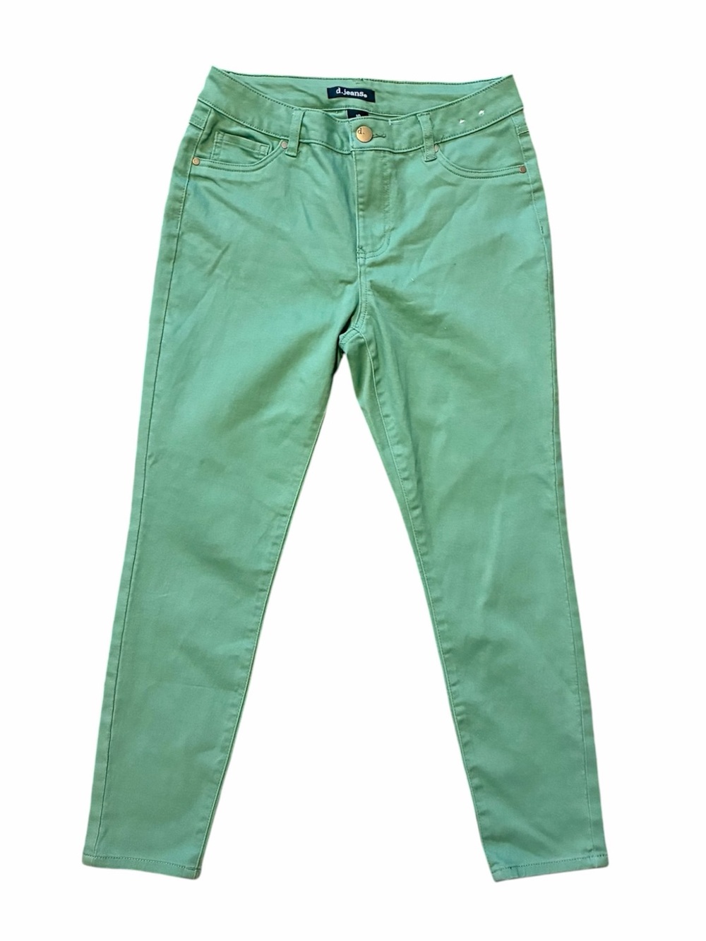 d. jeans Green Denim Stretch Straight Leg Jeans Women's Size 10
